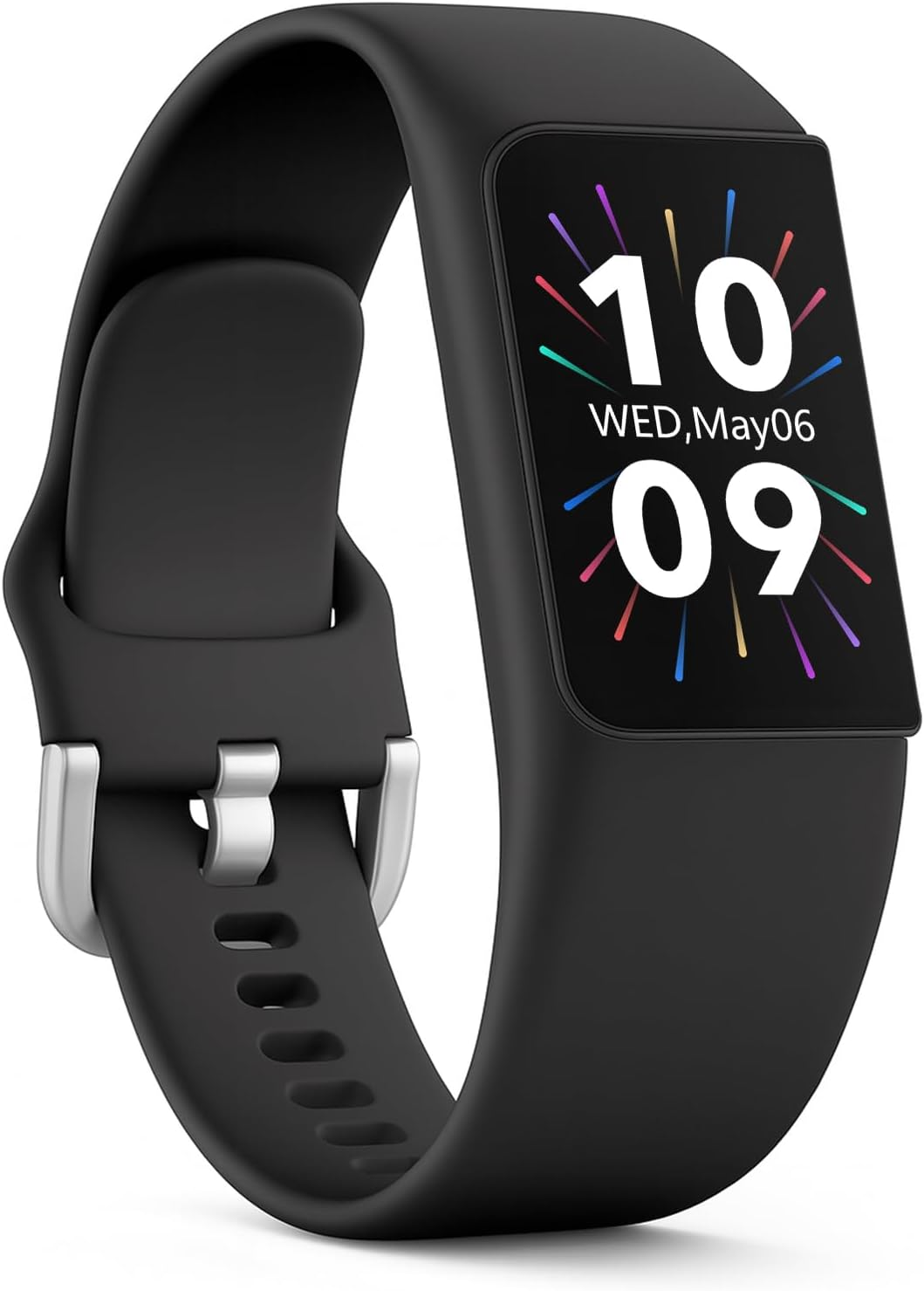 FITVII Looki-mini Fitness Trackers, Slim AMOLED Fitness Watch with 24/7 Heart Rate, Blood Pressure, Blood Oxygen, Stress Monitor, Step Calorie Counter, IP68 Waterproof Smart Watch for Women Men