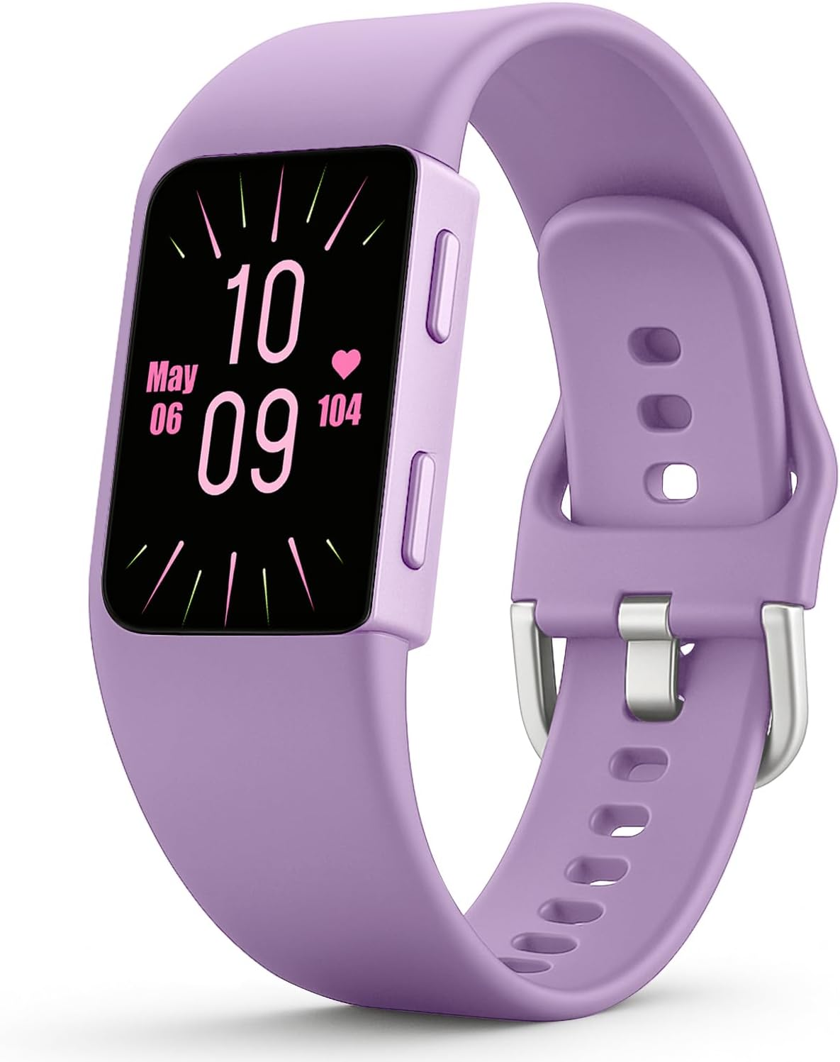 FITVII Looki-mini Fitness Trackers, Slim AMOLED Fitness Watch with Blood Oxygen, 24/7 Heart Rate & Blood Pressure, Stress Monitor, Step Calorie Counter, IP68 Waterproof Smart Watch for Women Men