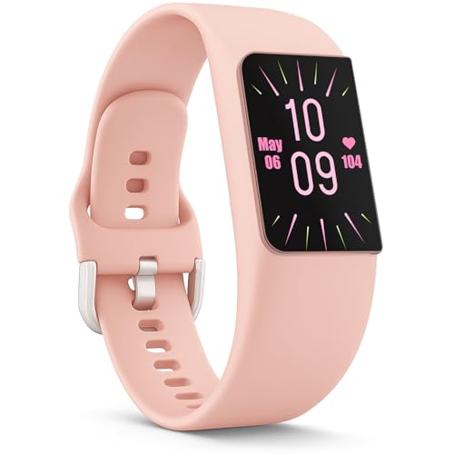 FITVII Looki-mini Fitness Trackers, Slim AMOLED Fitness Watch with Blood Oxygen, 24/7 Heart Rate & Blood Pressure, Stress Monitor, Step Calorie Counter, IP68 Waterproof Smart Watch for Women Men